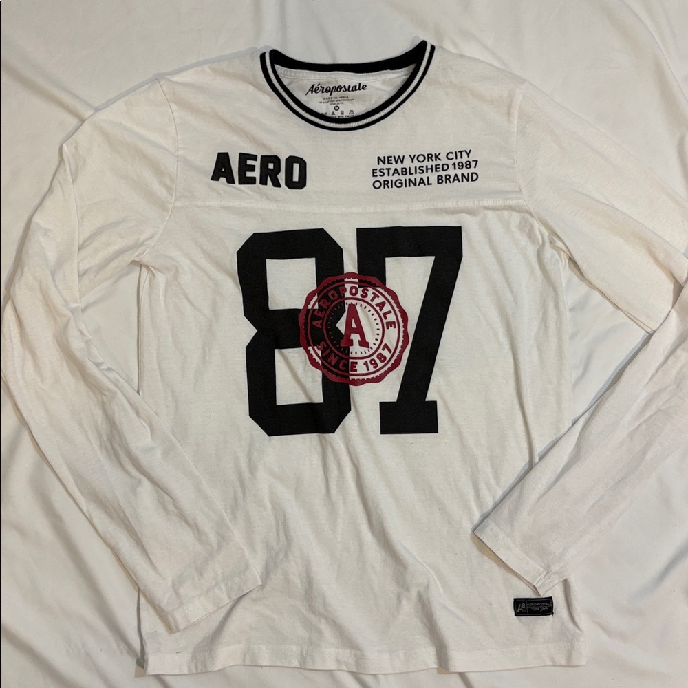 Y2K Aeropostale 2000s Long Sleeve Oversized Fit Tee, Cotton Blend Graphic Tee
